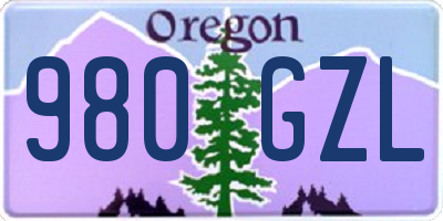 OR license plate 980GZL