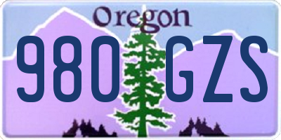 OR license plate 980GZS