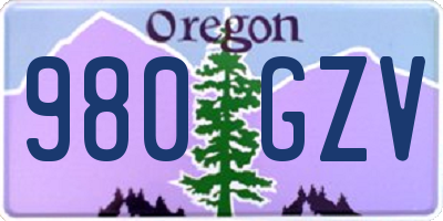 OR license plate 980GZV
