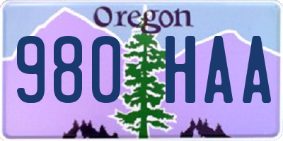 OR license plate 980HAA