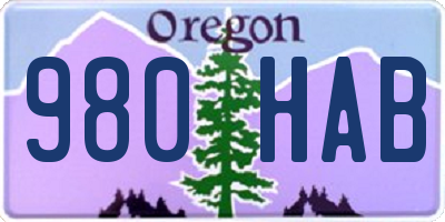 OR license plate 980HAB