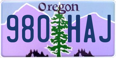 OR license plate 980HAJ