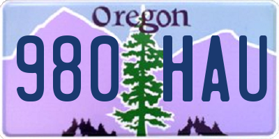 OR license plate 980HAU