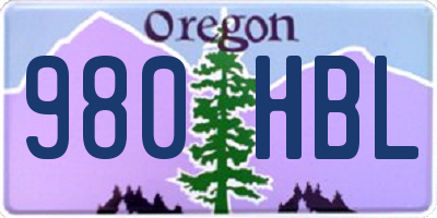 OR license plate 980HBL