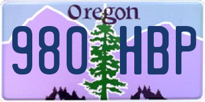 OR license plate 980HBP