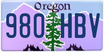 OR license plate 980HBV