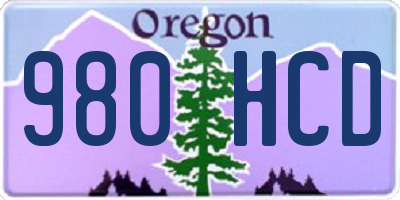 OR license plate 980HCD