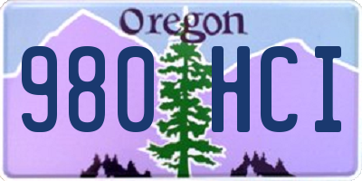 OR license plate 980HCI