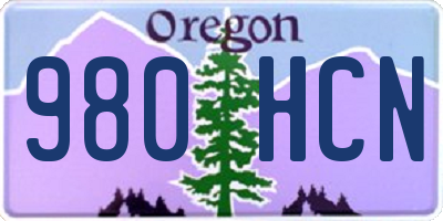 OR license plate 980HCN