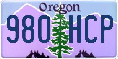 OR license plate 980HCP