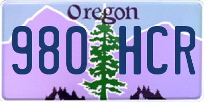 OR license plate 980HCR