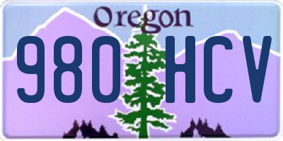 OR license plate 980HCV