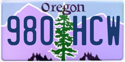 OR license plate 980HCW