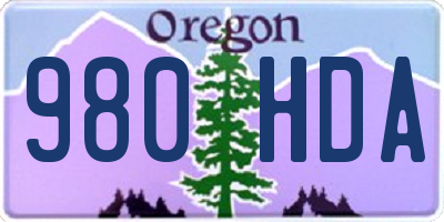 OR license plate 980HDA