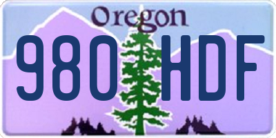 OR license plate 980HDF