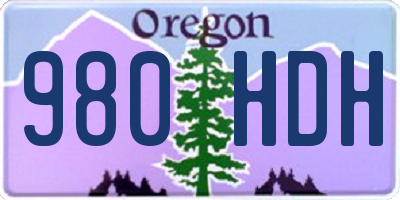 OR license plate 980HDH