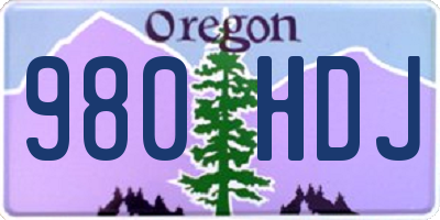OR license plate 980HDJ
