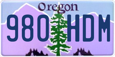 OR license plate 980HDM