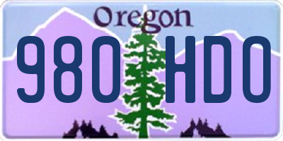 OR license plate 980HDO