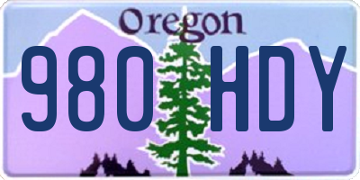 OR license plate 980HDY