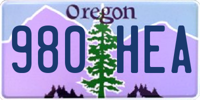 OR license plate 980HEA