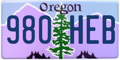 OR license plate 980HEB