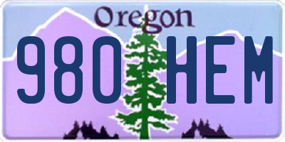 OR license plate 980HEM