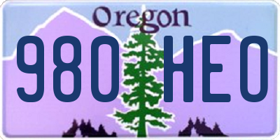 OR license plate 980HEO