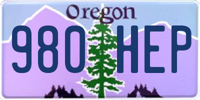 OR license plate 980HEP