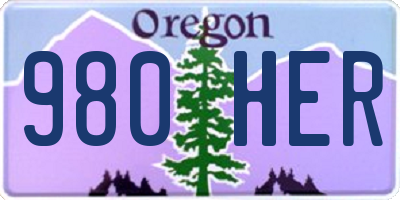 OR license plate 980HER