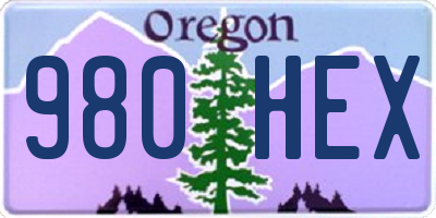OR license plate 980HEX
