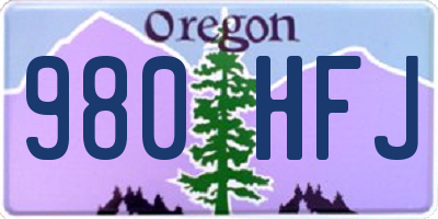 OR license plate 980HFJ