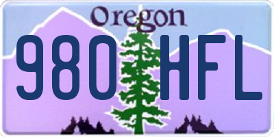 OR license plate 980HFL