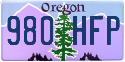 OR license plate 980HFP