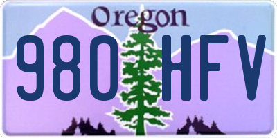 OR license plate 980HFV