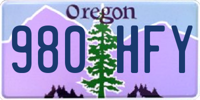 OR license plate 980HFY