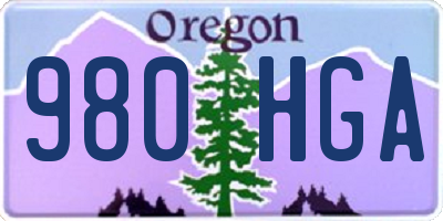 OR license plate 980HGA