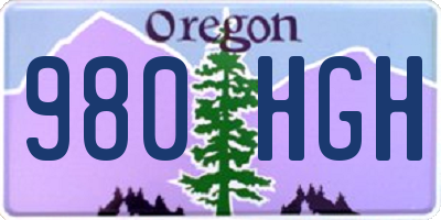 OR license plate 980HGH