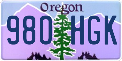 OR license plate 980HGK