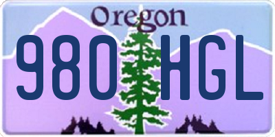 OR license plate 980HGL