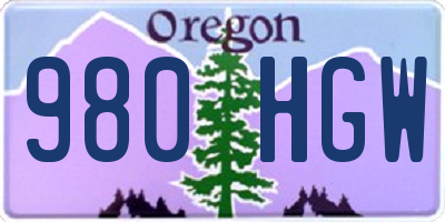 OR license plate 980HGW