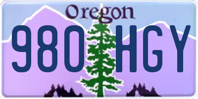 OR license plate 980HGY