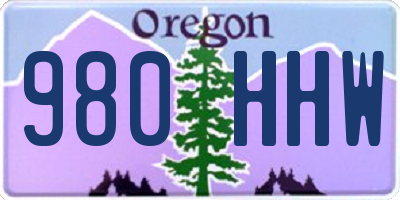 OR license plate 980HHW