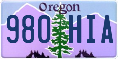 OR license plate 980HIA