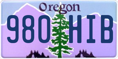 OR license plate 980HIB