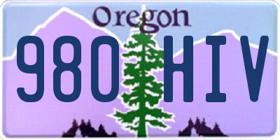 OR license plate 980HIV