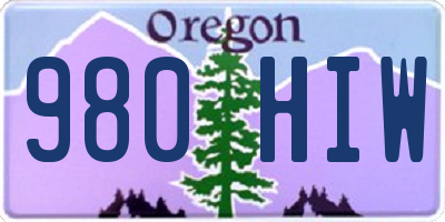 OR license plate 980HIW
