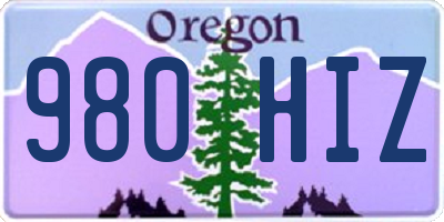 OR license plate 980HIZ