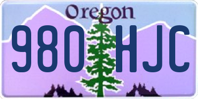 OR license plate 980HJC