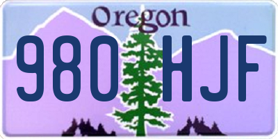 OR license plate 980HJF